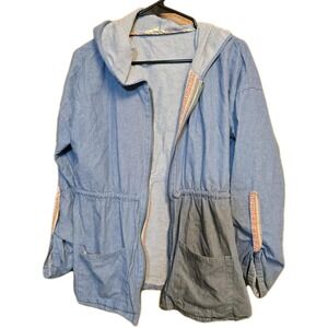Hem&Thread Women's‎ Size Large Denim Drawstring Waist Jacket